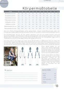 Meine Herzenswelt Damen Schnittmuster Overall Sevilla & Palma Papierschnittmuster Gr. 32-54