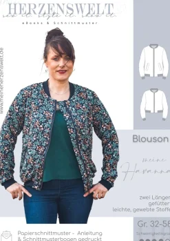 Meine Herzenswelt Damen Schnittmuster Blouson meine Havanna Papierschnittmuster Gr. 32-58