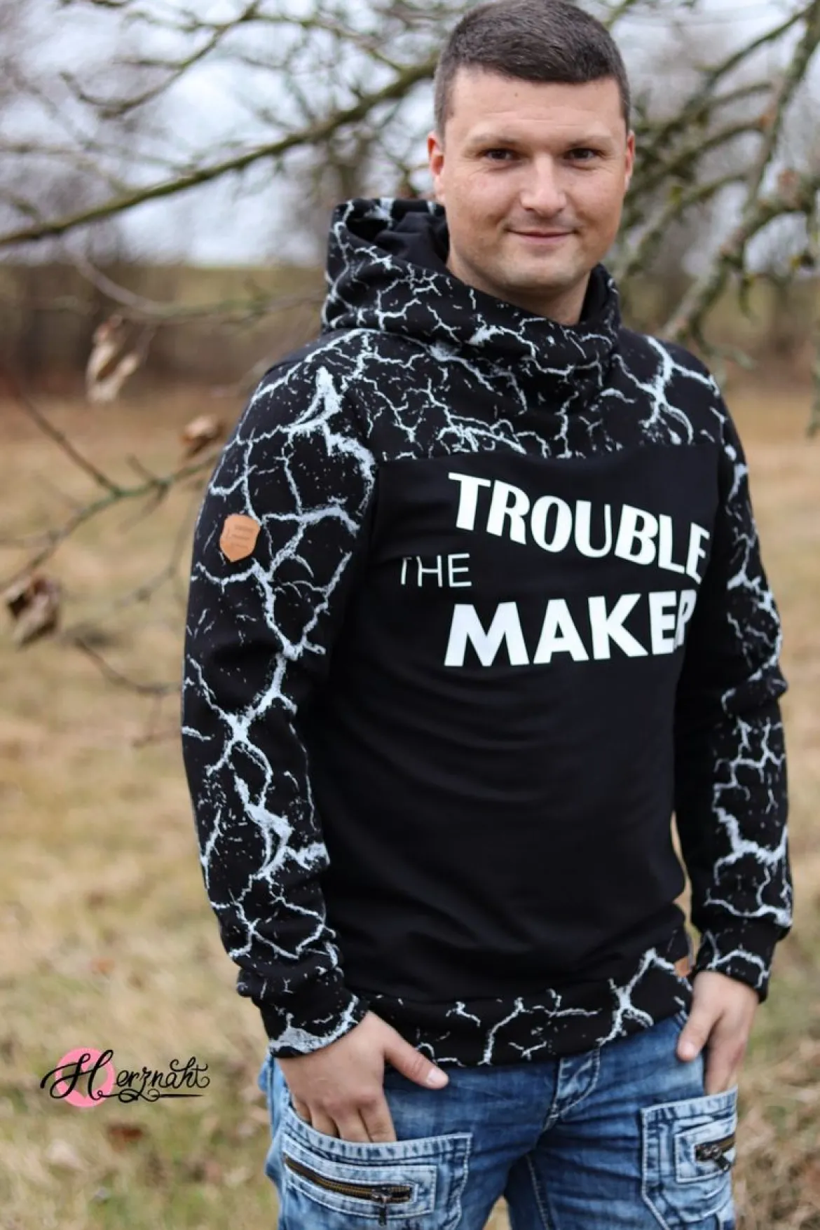 Meine Herzenswelt Herren Schnittmuster Hoodie sein Paco Papierschnittmuster Gr. XS-4XL