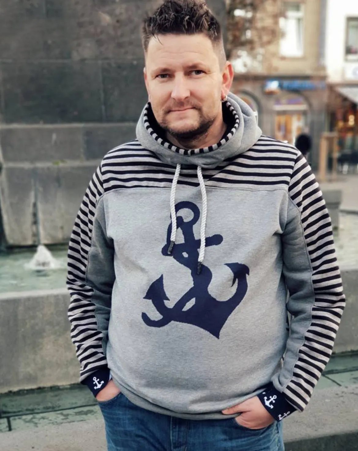 Meine Herzenswelt Herren Schnittmuster Hoodie sein Paco Papierschnittmuster Gr. XS-4XL