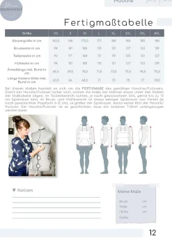 Meine Herzenswelt Herren Schnittmuster Hoodie sein Paco Papierschnittmuster Gr. XS-4XL
