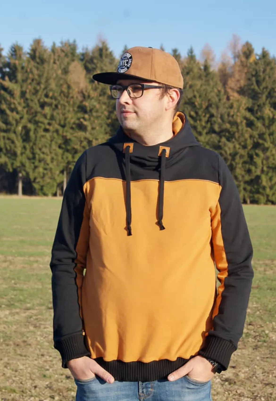 Meine Herzenswelt Herren Schnittmuster Hoodie sein Paco Papierschnittmuster Gr. XS-4XL