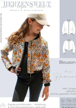 Meine Herzenswelt Kinder Schnittmuster Blouson deine Havanna Papierschnittmuster Gr. 116-176