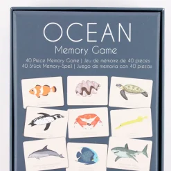 Memo Spiel Ocean Tiere 40 Paare Pappe blau 12x17x5cm