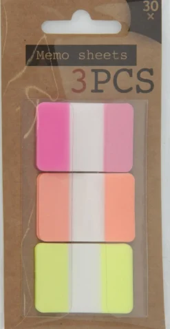 Memosticker Markier Etiketten 3 verschiedene Farben 4x2,5cm