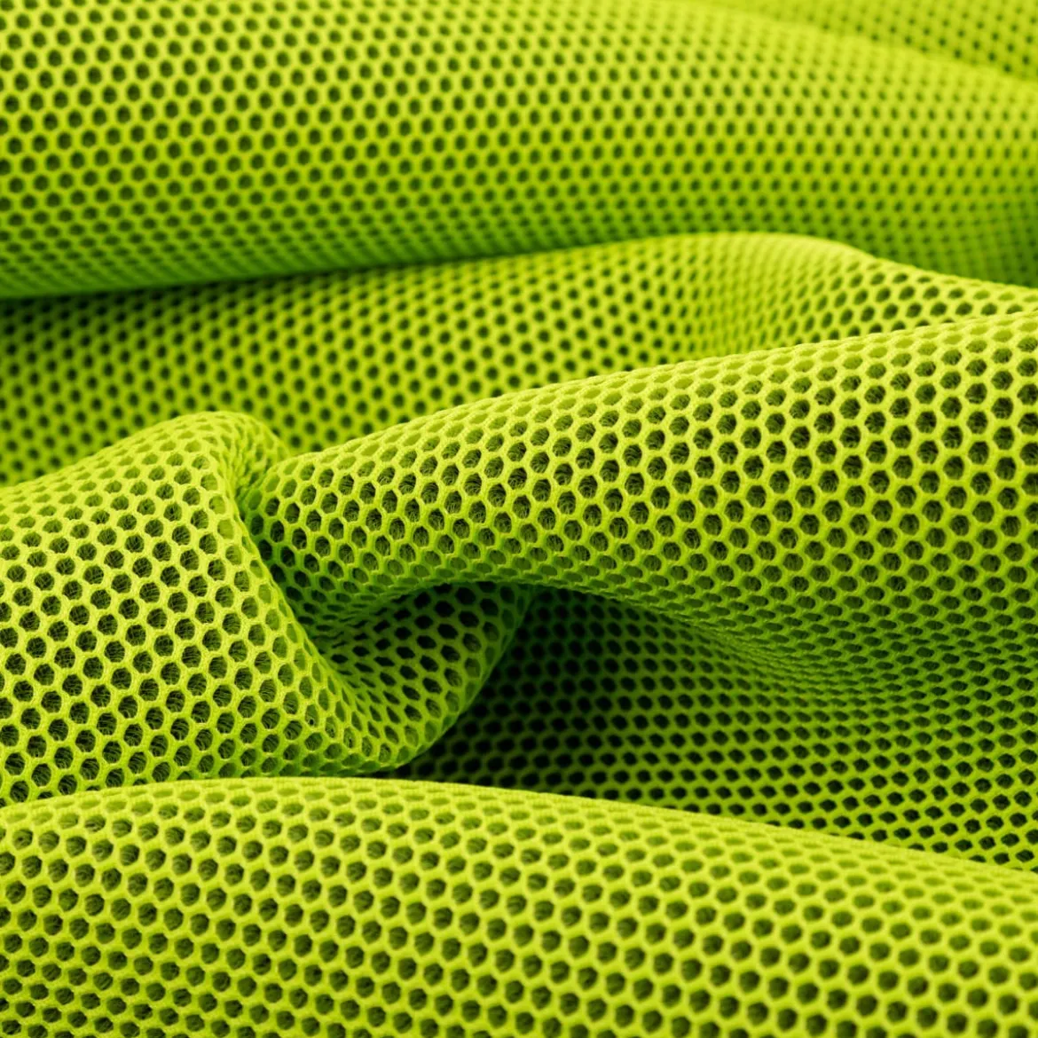 Mesh Stoff 3D Wabenstruktur Martindale 30.000 limegrün schwarz 150cm Stoffbreite