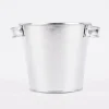 Metalleimer mit Griffen silberfarben 19,5x16,5x14,5cm