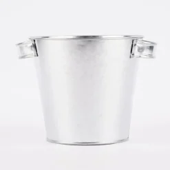 Metalleimer mit Griffen silberfarben 19,5x16,5x14,5cm