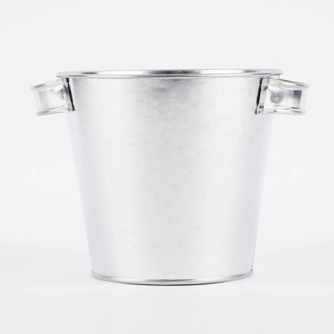 Metalleimer mit Griffen silberfarben 19,5x16,5x14,5cm