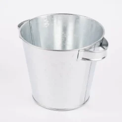 Metalleimer mit Griffen silberfarben 19,5x16,5x14,5cm