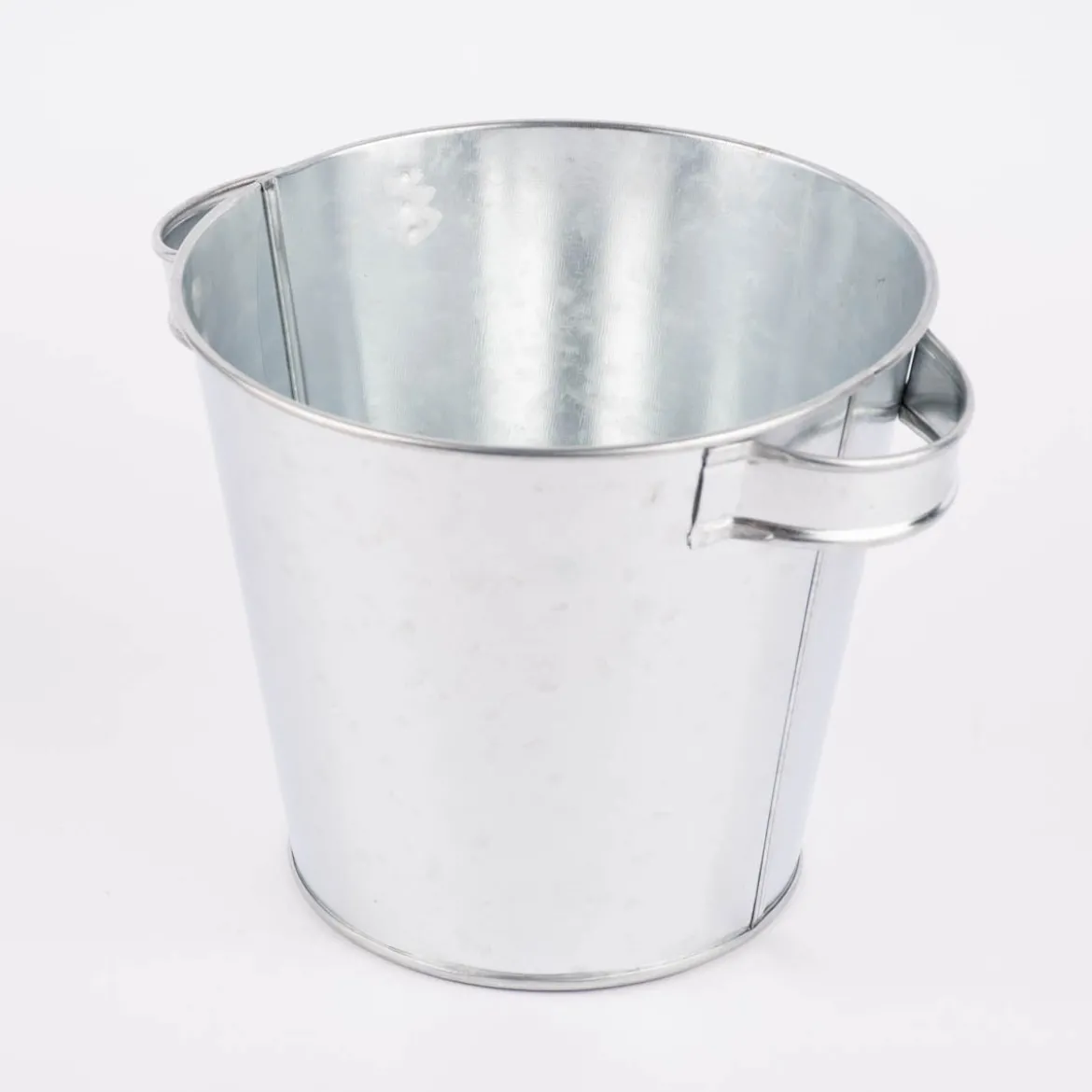 Metalleimer mit Griffen silberfarben 19,5x16,5x14,5cm