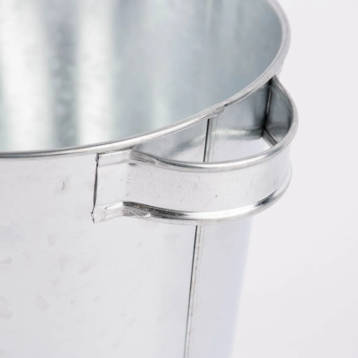 Metalleimer mit Griffen silberfarben 19,5x16,5x14,5cm