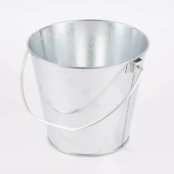 Metalleimer mit Henkel silberfarben 16x19,5x14,5cm