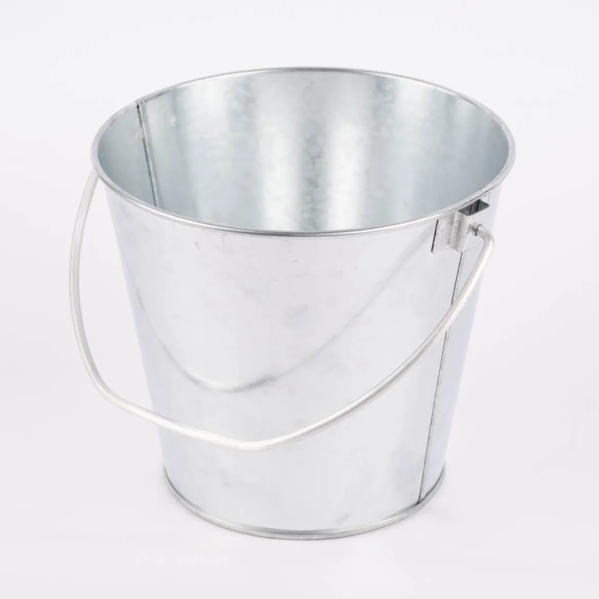 Metalleimer mit Henkel silberfarben 16x19,5x14,5cm
