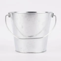 Metalleimer mit Henkel silberfarben 16x19,5x14,5cm
