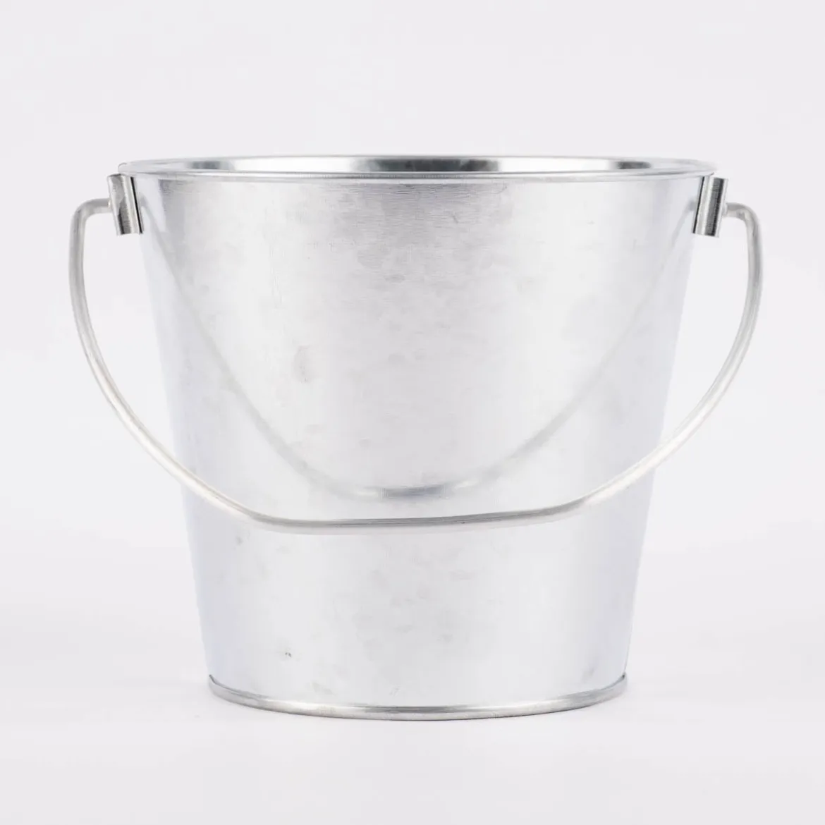 Metalleimer mit Henkel silberfarben 16x19,5x14,5cm