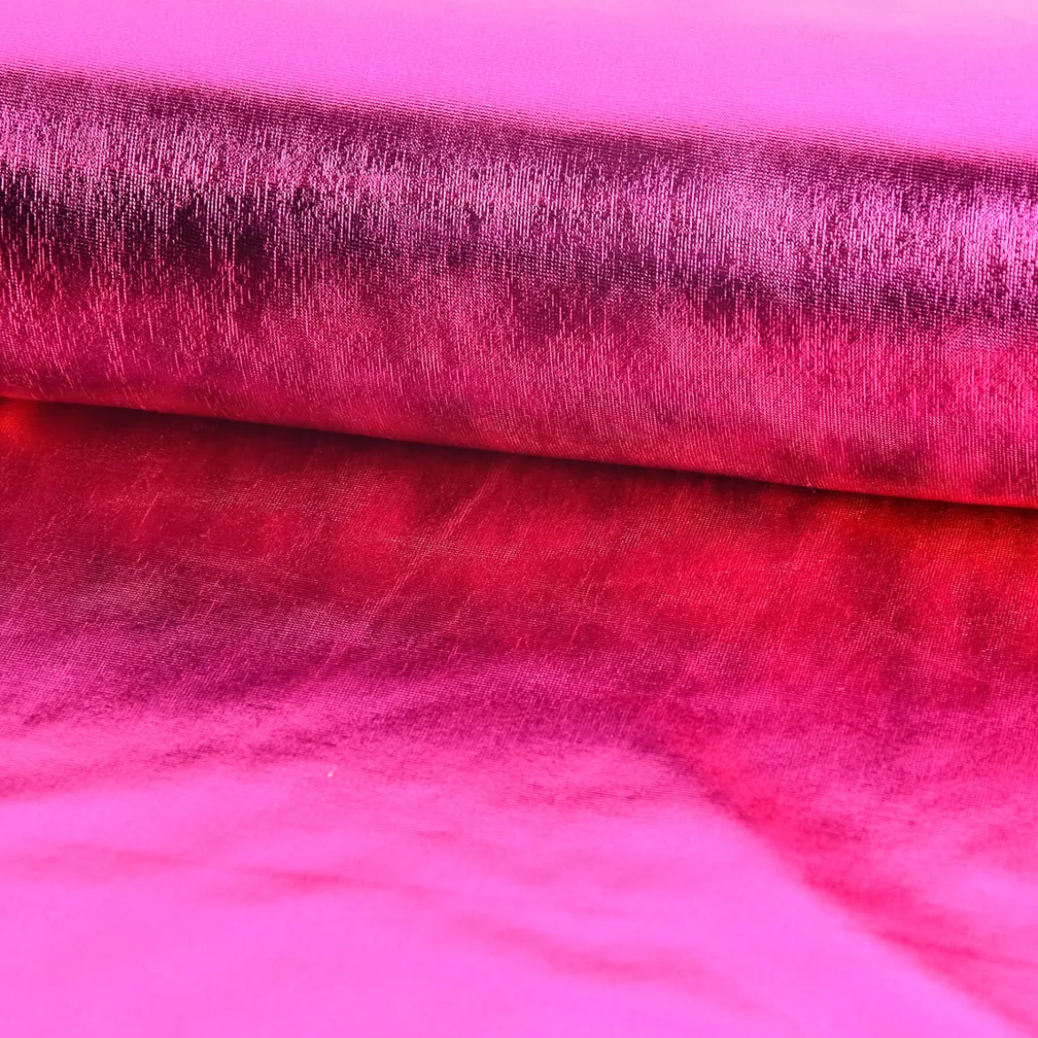 Metallic-Stoff Foliendruck mit Stretch pink 1,5m Breite