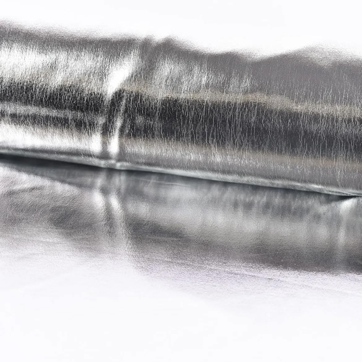 Metallic-Stoff Foliendruck mit Stretch silberfarbig 1,5m Breite