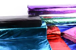 Metallic-Stoff Foliendruck mit Stretch schwarz 1,5m Breite
