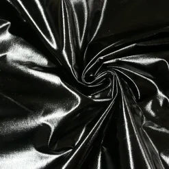 Metallic-Stoff Foliendruck mit Stretch schwarz 1,5m Breite