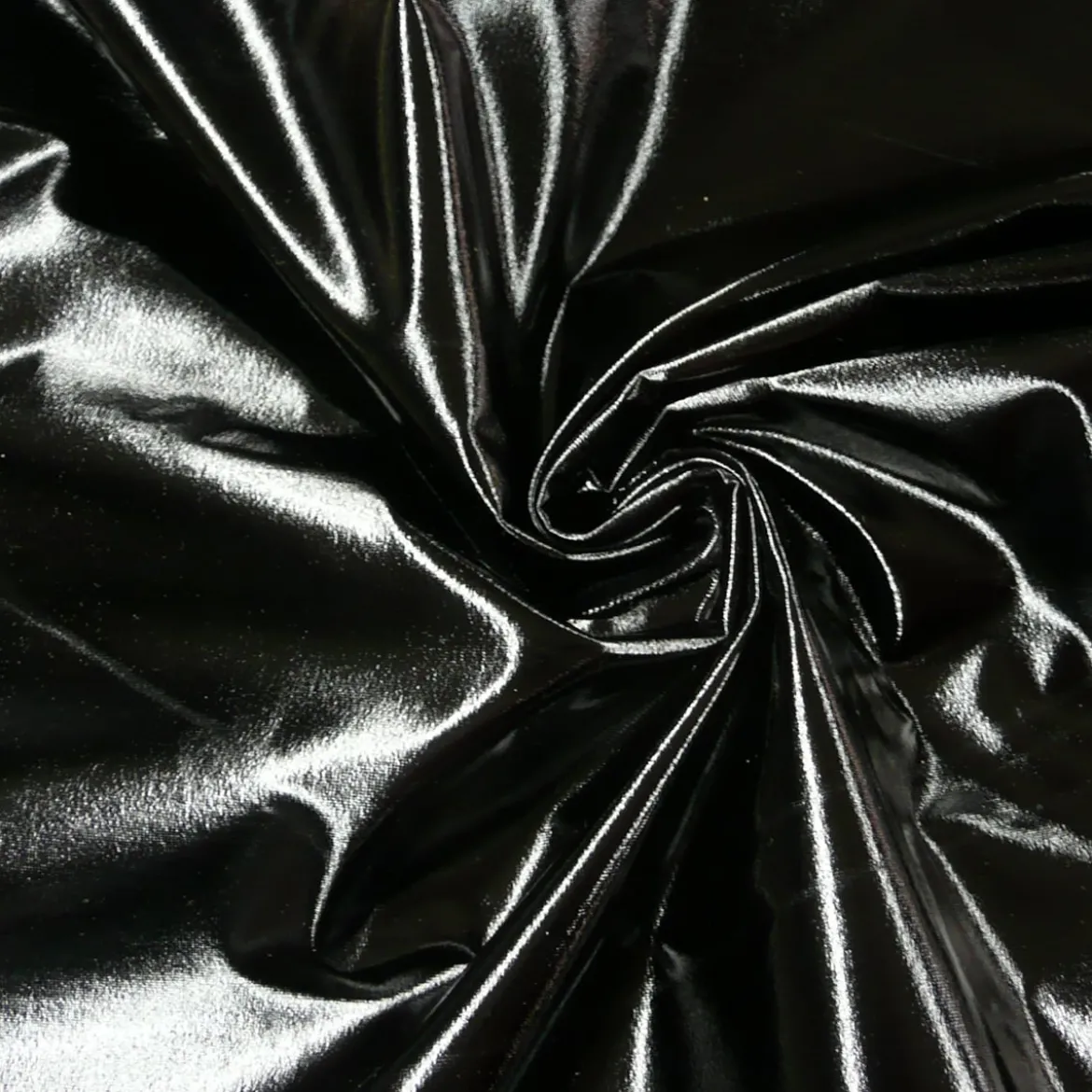 Metallic-Stoff Foliendruck mit Stretch schwarz 1,5m Breite