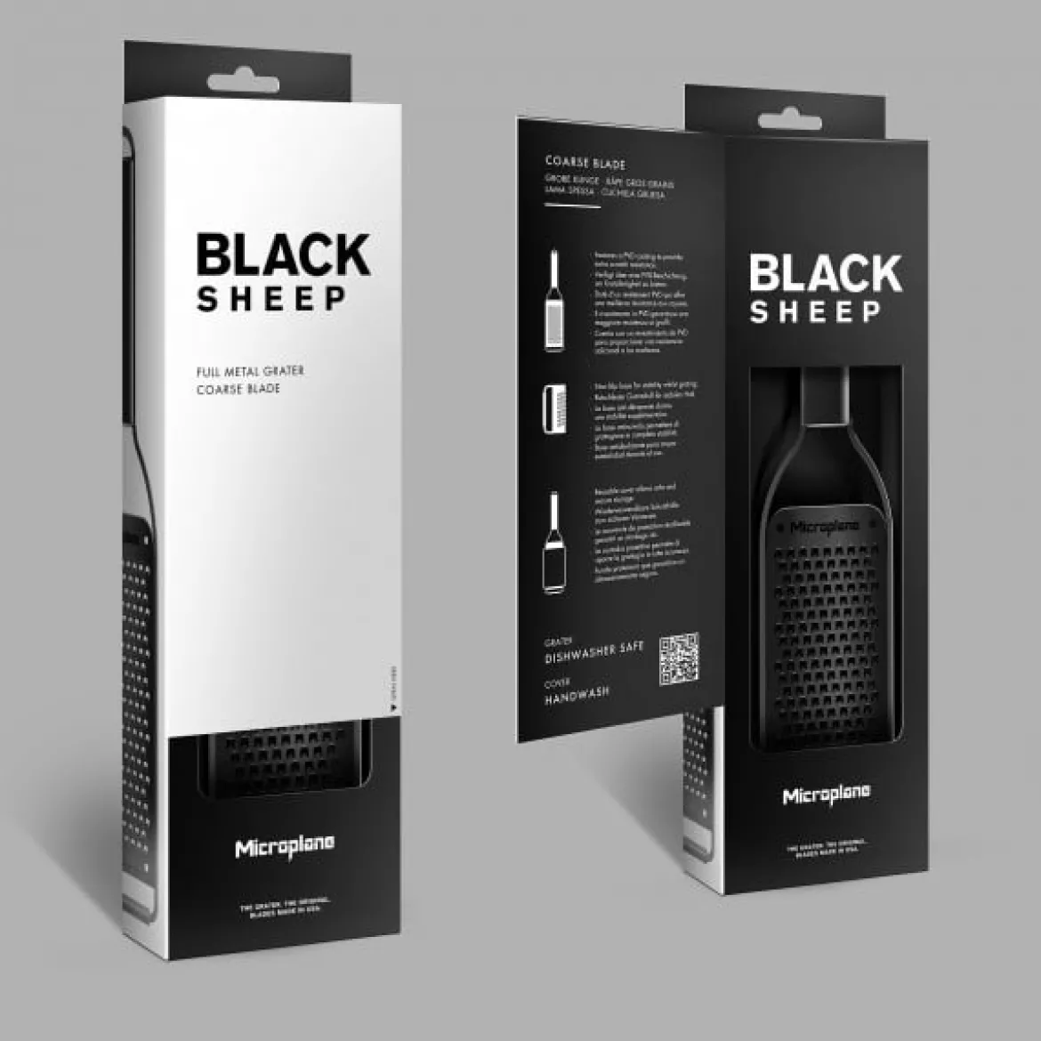 Microplane Black Sheep Serie Reibe fein Edelstahl matt schwarz 31x6,4cm