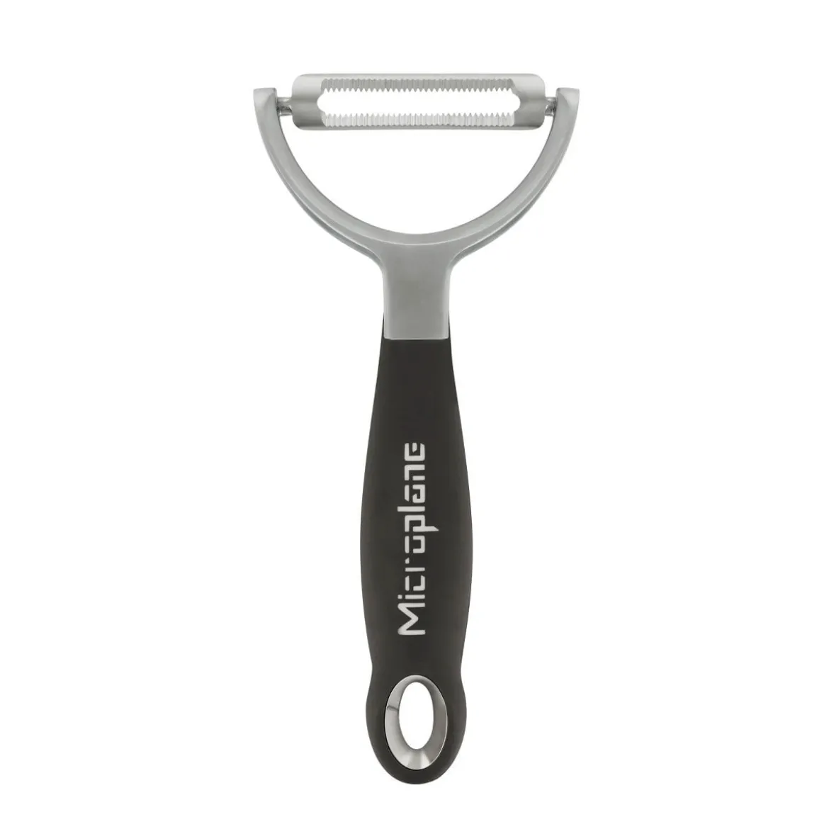Microplane Profi Y-Schäler mit gezahnter Doppelklinge schwarz 15,5cm