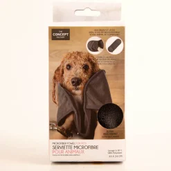 Mikorofaser Handtuch für Tiere saugstark grau 65x24cm