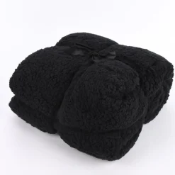 Mikrofaserdecke Kuscheldecke TEDDY schwarz 150x200cm