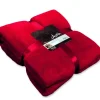 Mikrofaserdecke Kuscheldecke Plaid Justin rot XL 150x200cm