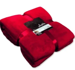 Mikrofaserdecke Kuscheldecke Plaid Justin rot XL 150x200cm