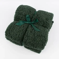 Mikrofaserdecke Kuscheldecke TEDDY dunkelgrün 150x200cm