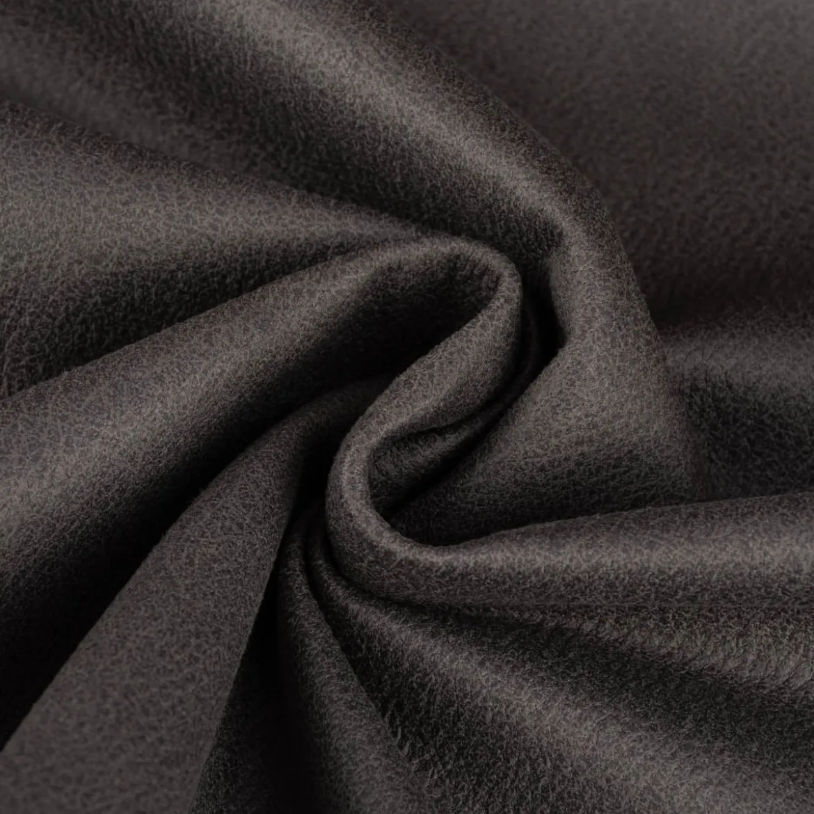 Mikrofaser Polsterstoff Möbelstoff Lederoptik Microfiber Deluxe dunkelgrau 1,42m Breite