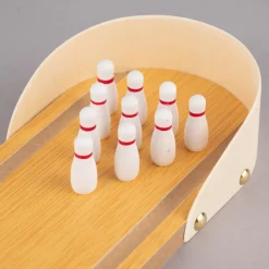 Mini Bowling Spiel Holz natur 30x10cm