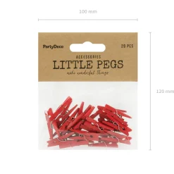 Mini Holz Klammern 20 Stück rot 3cm