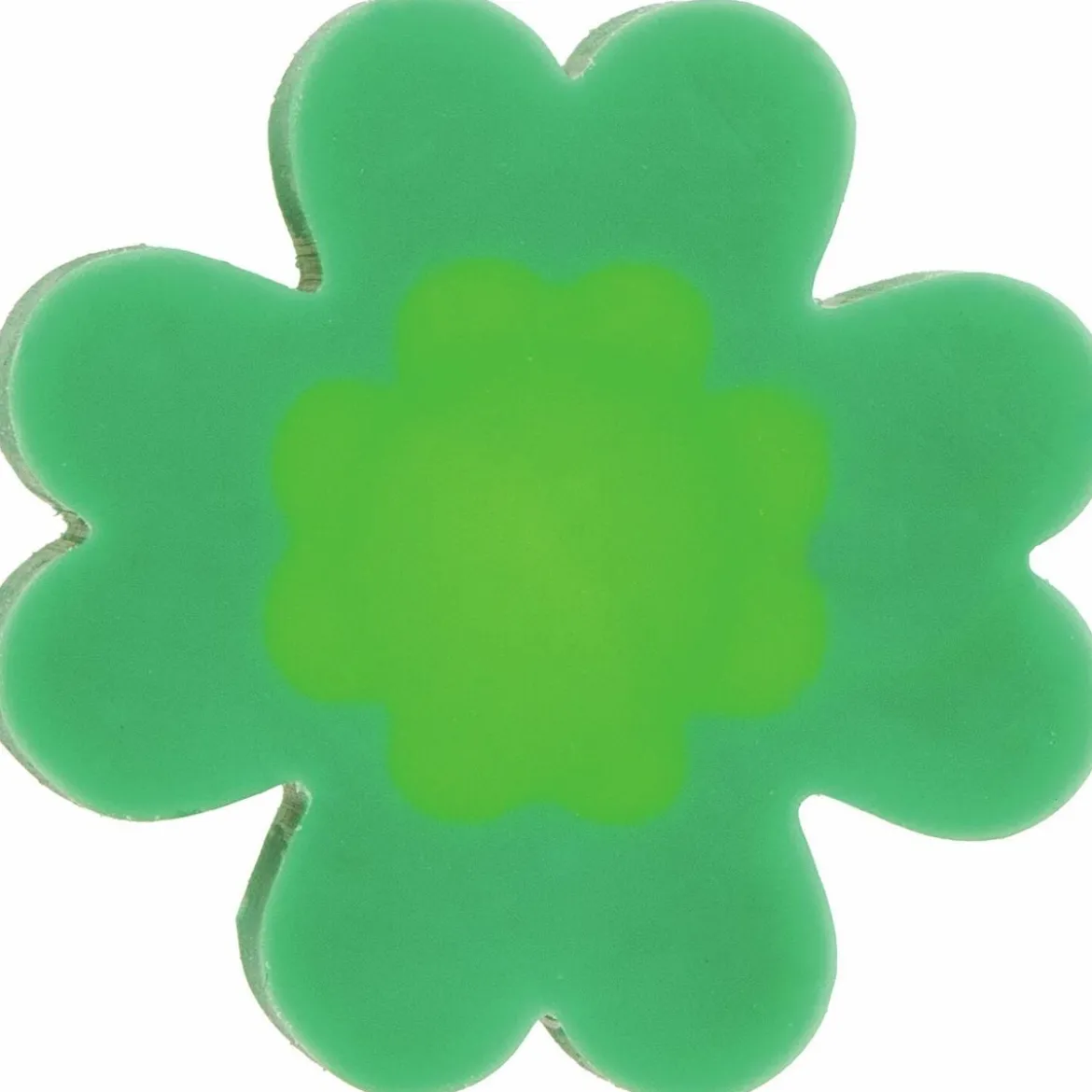 Mini-Radiergummi Kleeblatt neongrün 2,5x2,5x0,7cm von Rico Design