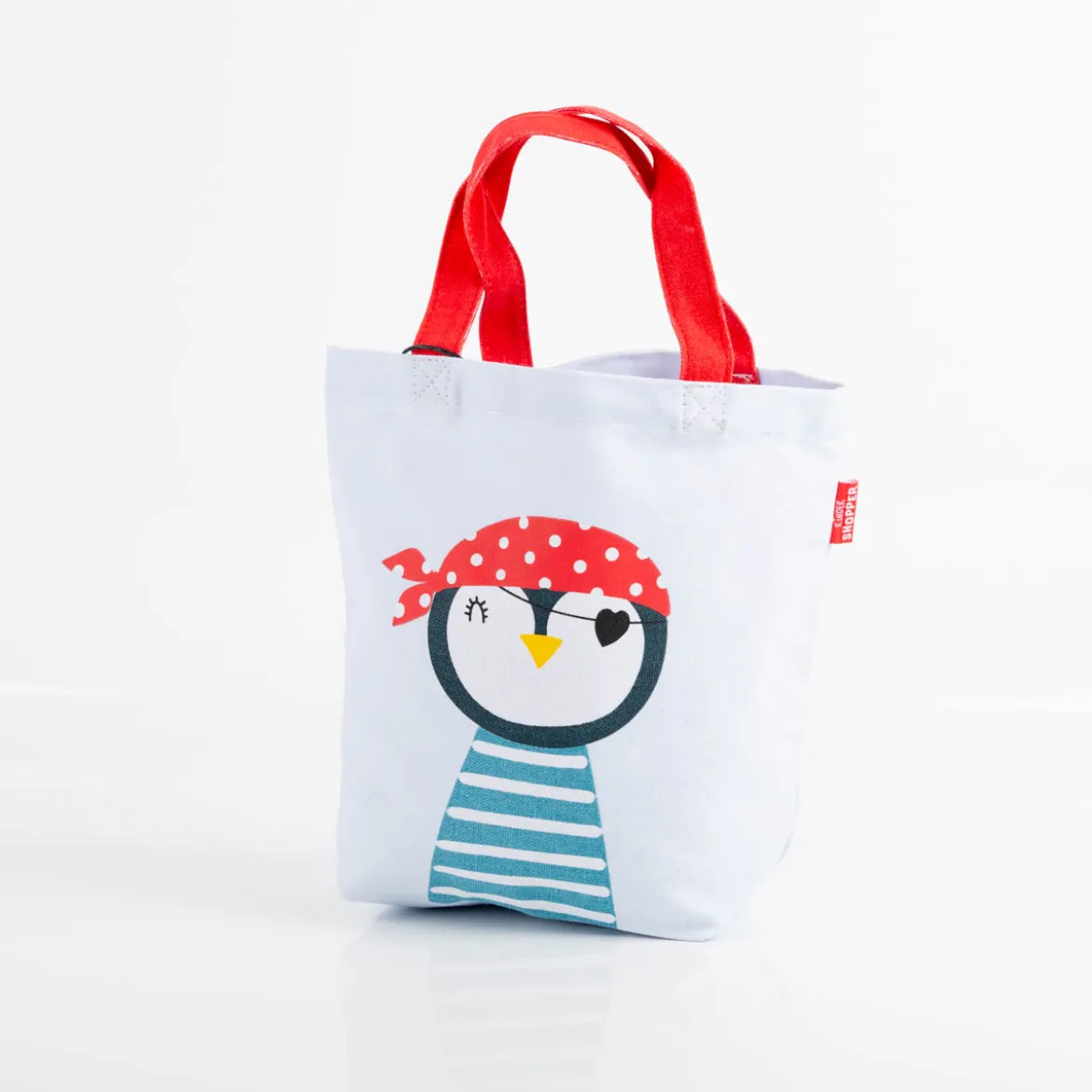 Minishopper Piniguin aus Baumwolle grau 24x10x21cm von La Vida