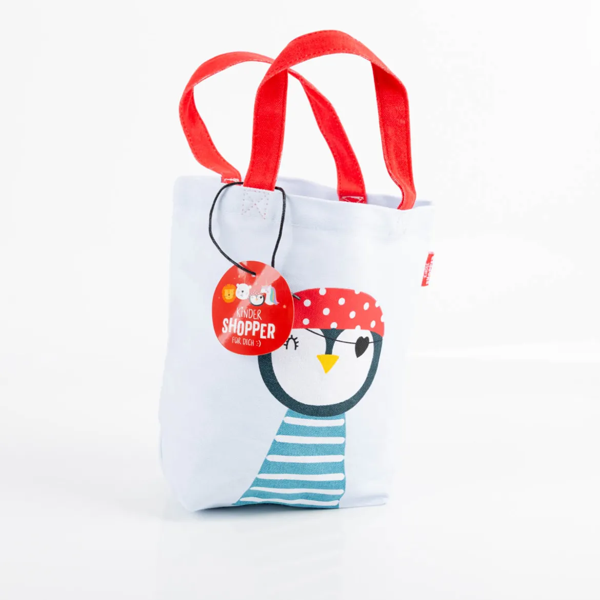 Minishopper Piniguin aus Baumwolle grau 24x10x21cm von La Vida