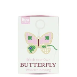 Mini Stick-Set Schmetterling Schlüsselanhänger aus Holz von Rex London