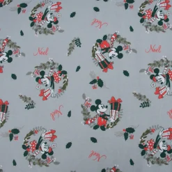 Minnie & Mickey French Terry Digitaldruck Weihnachten grau 1,58m Breite