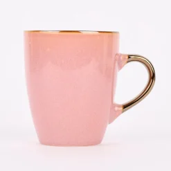 Mix and Match Tasse Keramik Glasur an Griff und Rand 340ml 8,5x12x10cm