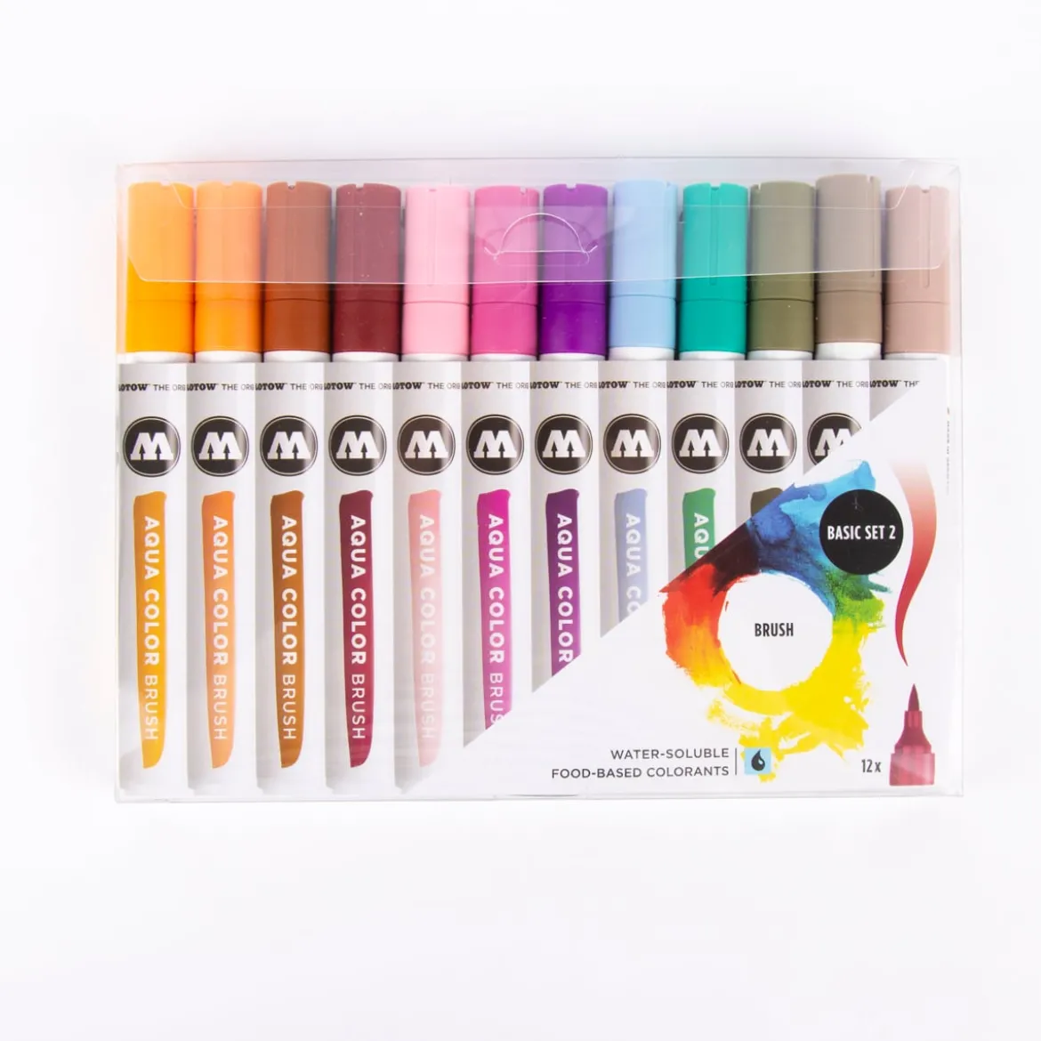 Molotow Aqua Color Brush Basic Set 2 mit 12 verschiedenen Farben