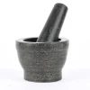 Mörser Reibeschale 2teilig Granit schwarz 11cm