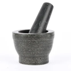 Mörser Reibeschale 2teilig Granit schwarz 11cm