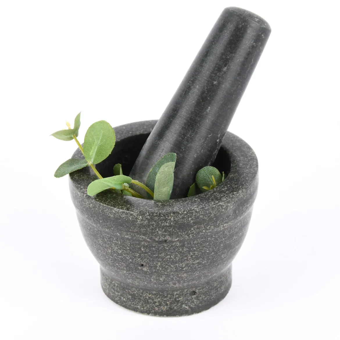 Mörser Reibeschale 2teilig Granit schwarz 11cm