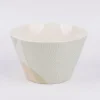 Müslischale aus Porzellan Guten Appetit grafisch pastell weiß mint beige gold 14x9cm von der Schreibkram Manufaktur