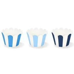 Muffin Cupcake Förmchen Streifen 6 Stück blau weiß 5x7,5x5cm