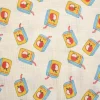 Musselin Stoff Baumwolle Apple Juice beige gelb blau rot 1,30m Breite