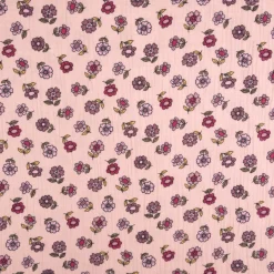 Musselin Stoff Baumwolle Blümchen rosa 1,30m Breite