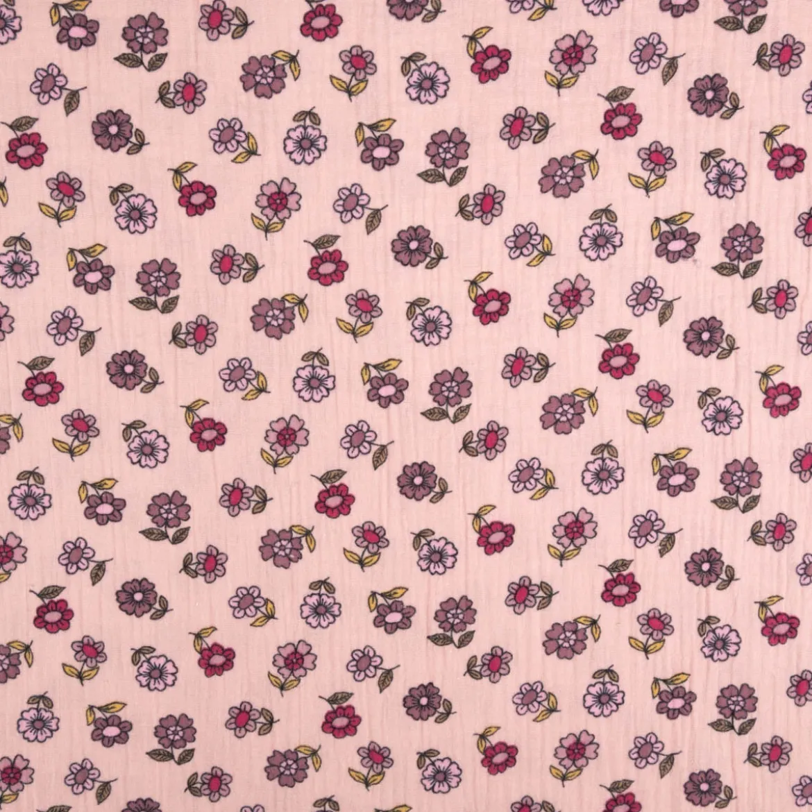 Musselin Stoff Baumwolle Blümchen rosa 1,30m Breite